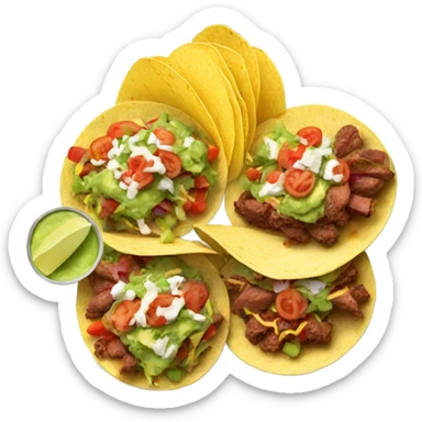 Tacos on plate sticker