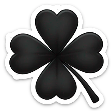 Black five clover leaf sticker