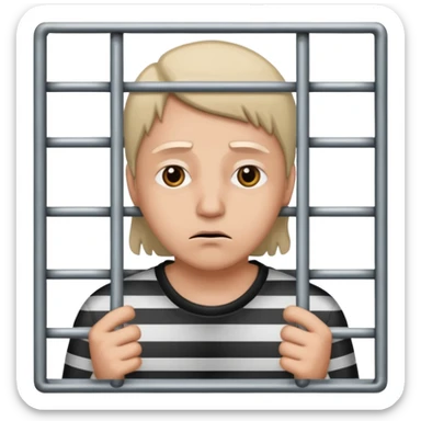 Jail emoji. A Person behind barrs sticker