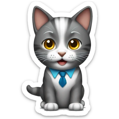 female business cat getting a promotion at work sticker
