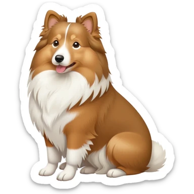 Fat shetland sheepdog sticker