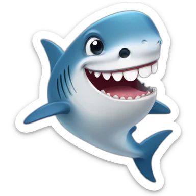Cute Shark laughing with tears sticker