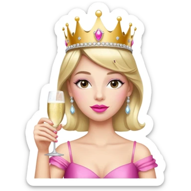 pink strong princess prosecco sticker