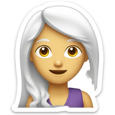 Una mujer blancatrabando en la laptop sobre edicion de video sticker