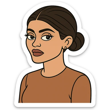 Kylie Jenner with a sleek low bun hairstyle sticker