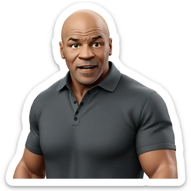 manly bald man portrait sticker