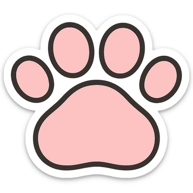 a cute and friendly pink paw print emoji, remove face sticker