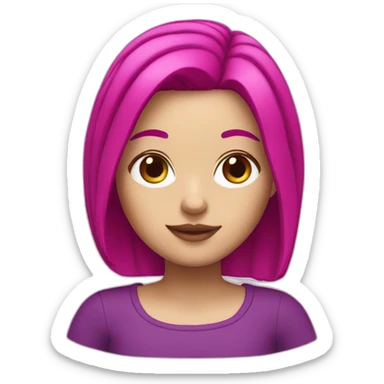 White girl with magenta hair  sticker