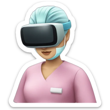Surgeon-performing-Breast-surgery-with-virtual-reality-display sticker