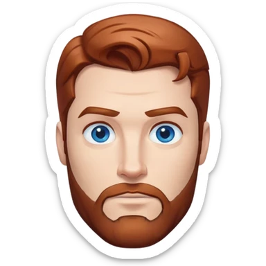 Flying superman with redish brownish hair - blue eyes, trimmed beard sticker