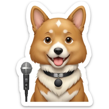 Dog singing with mic sticker