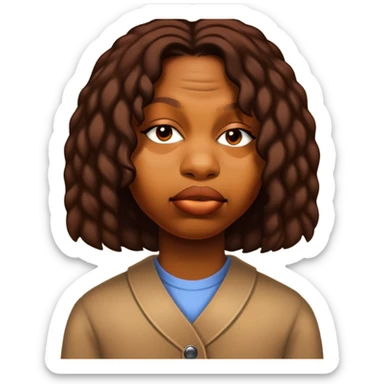 Portrait with this style and brown skin sticker