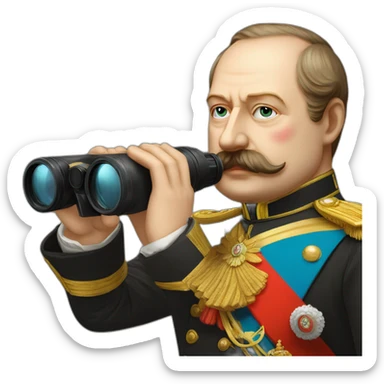 Russian emperor Alexander II with binocular sticker