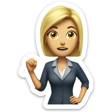 Angry female teacher, behind her is a blackboard with numbers on it. sticker