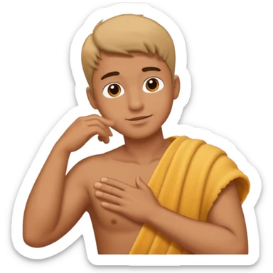 Emoji of a guy dusting off his shoulder with his hand sticker