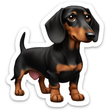 A Black and Tan with brindle dachshund sticker
