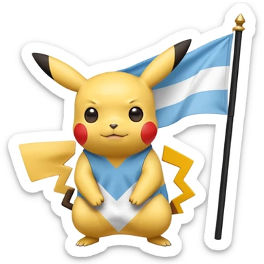 Pikachu Argentinian flag sticker