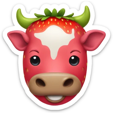 Strawberry cow  sticker