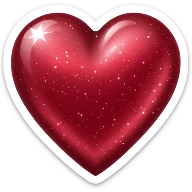 Dark red sparkly heart sticker