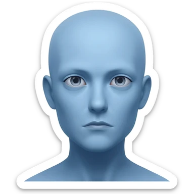 Make a blue emoji thousand yard stare sticker