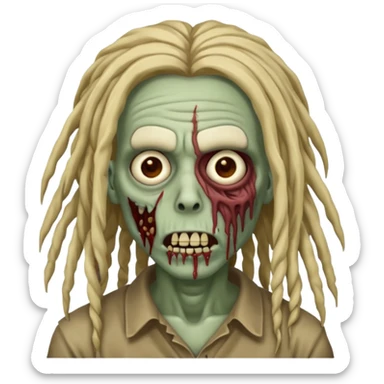 create zombie with dreadlocks nah have some of them coverings his face no have some cover his face sticker