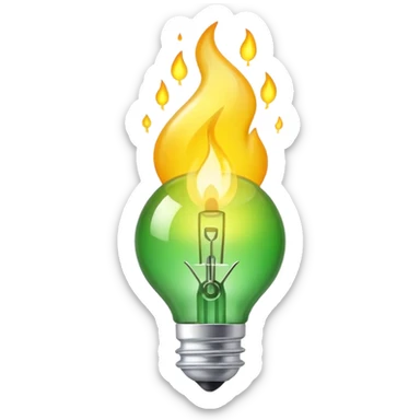 bombillo encendido que sugiere idea con una marca de check verde positivo sticker