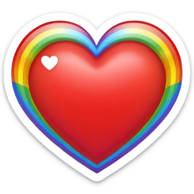 heart with rainbow halo sticker