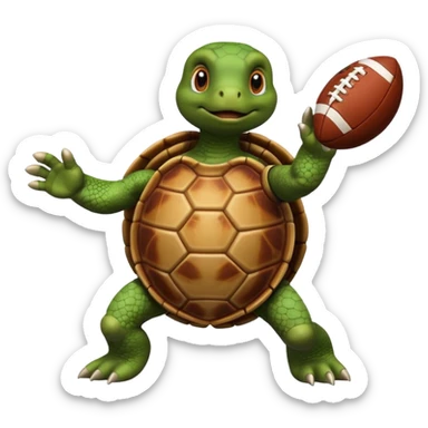 A turtle throwing a football sticker
