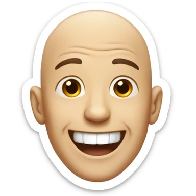 A bald man laughing sticker
