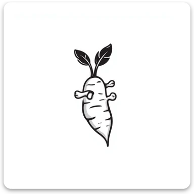 Ginger root with healing properties, hand drawn anti-inflammatory herb sticker