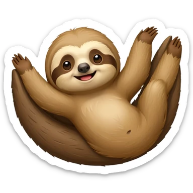 A laying down sloth saying yes sticker