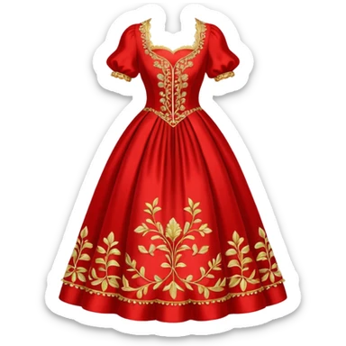 rococó dress rojo con dorado sticker