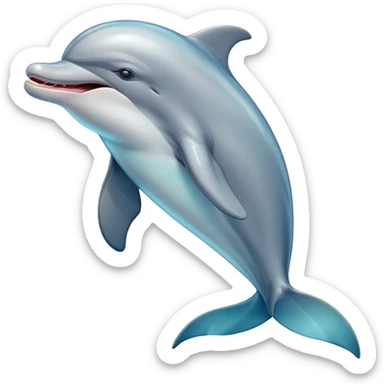 Cinematic Cute Yawning Bottlenose Dolphin Portrait Emoji, Head tilted slightly with a dramatic, wide-open yawn, showcasing a sleek, shiny glossy body with softly curved fins and drowsy, half-closed eyes, Simplified yet irresistibly adorable features, highly detailed, glowing with a soft, cozy aquatic glow, high shine, relaxed yet expressive, stylized with a hint of whimsical marine ease, soft glowing outline, capturing the essence of a drowsy yet affectionate dolphin that appears ready to stretch out and yawn its way out of the screen! sticker