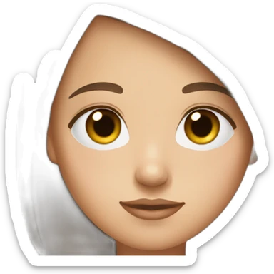 girl with straight brown hair, light skin and blue eyes sticker