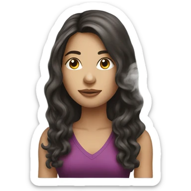 Long hair Brunette girl  vape  sticker