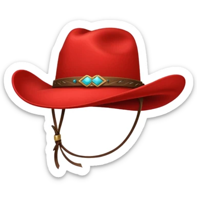 Red cowboy hat   sticker