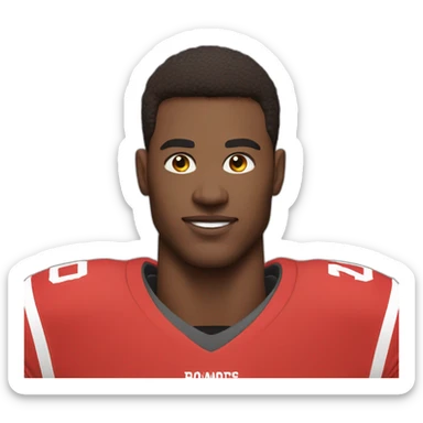 American Football player in red jersey sticker
