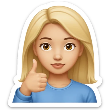 girl doing finger thumb tap sticker