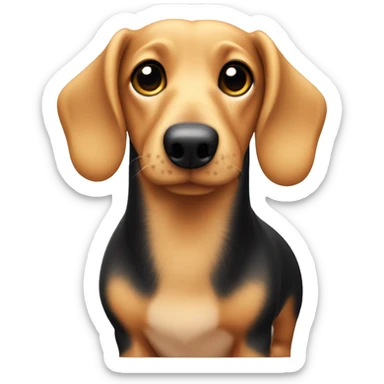 Sausage dog, blond hairs, head only sticker