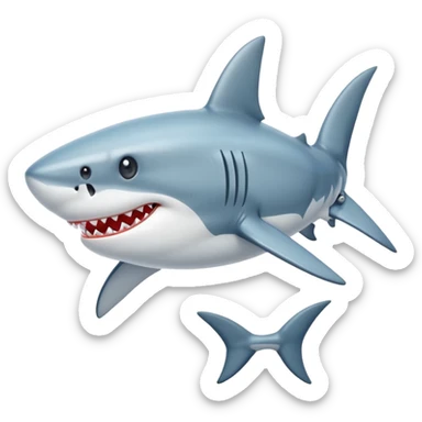 A shark with a pair of shoes sticker