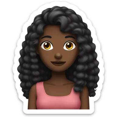 Fille noire avec une perruque  sticker
