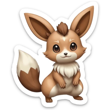 Meloetta-Eevee-Minccino-Furret-Pokémon-Fakémon-fusion-creature sticker