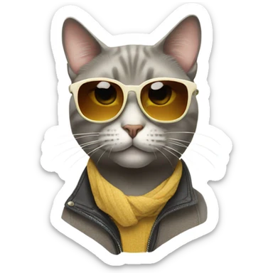 Cat with sunglasses sticker