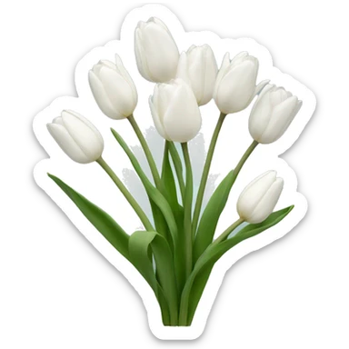White tulips sticker