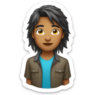 indian american teenager boy with mullet sticker