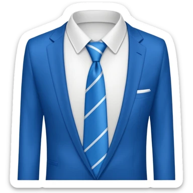 men's blue tie on white shirt, minimalism, no emojis or faces, iOS emoji style sticker