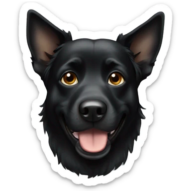 Black dog  sticker