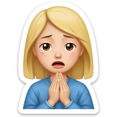 cute face crying but begging sticker