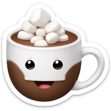 Hot chocolate with marshmallow  sticker