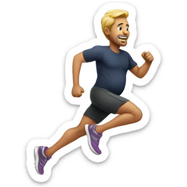 running pregnant man sticker